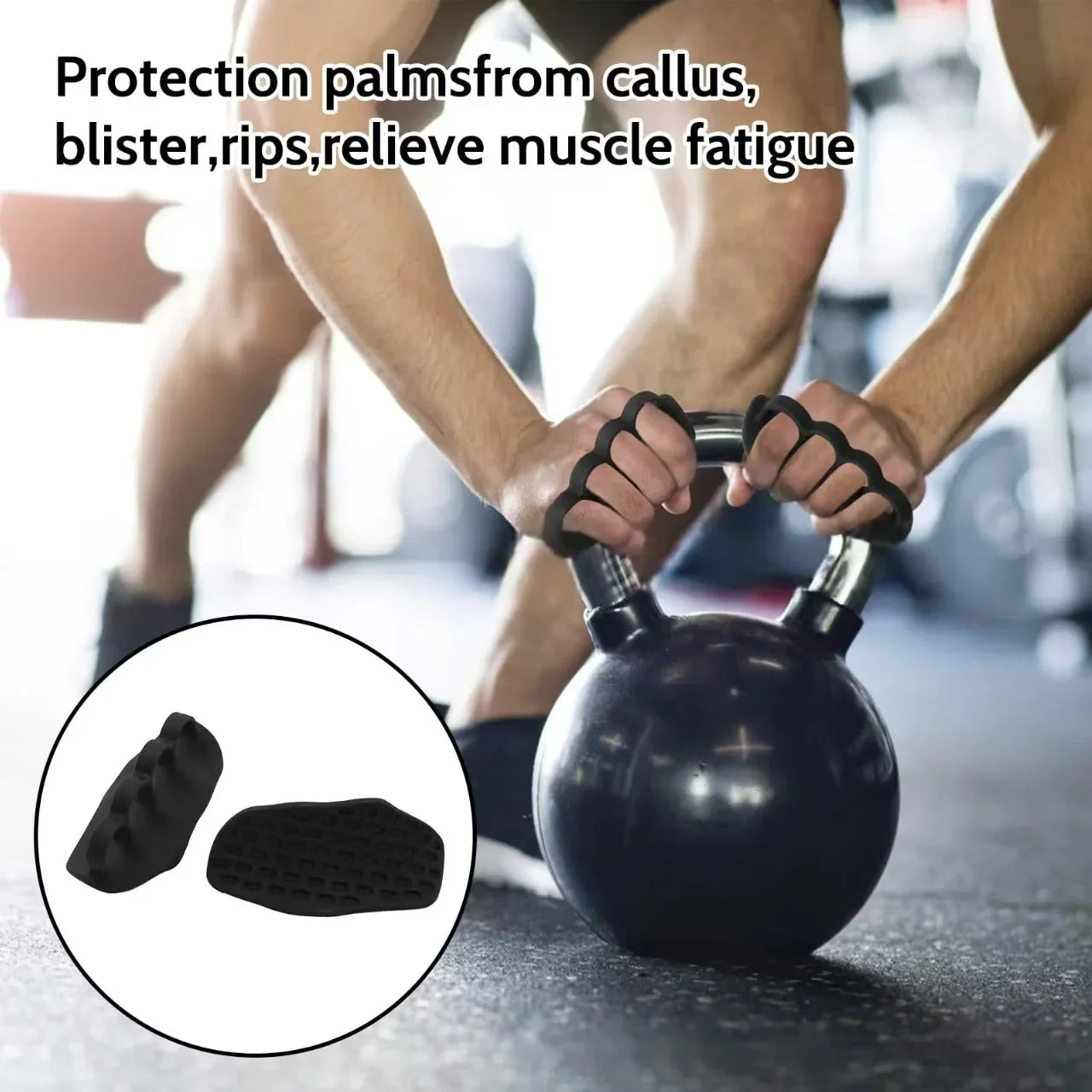 2 Pcs Fitness Gloves Grip Enhancer Silicone Four Hole Grip Cross Training Palm Handshake Manual Protection Gymnastics Exercise