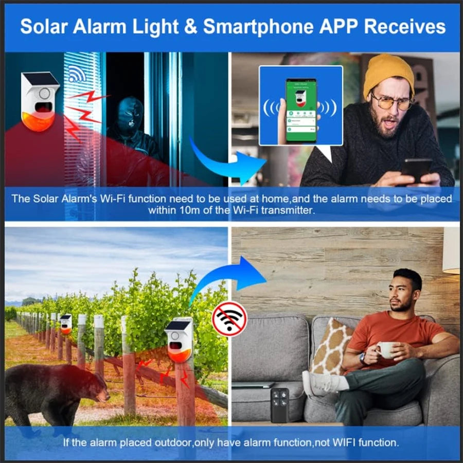 Smart Tuya Home Security WIFI APP Control PIR Sensor Alarm Detector Waterproof 120db Loud Sound Security Siren Strobe Light