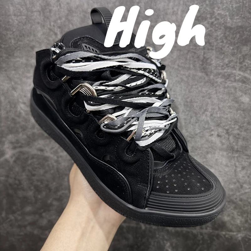 Men's Women's sports shoes Casual Shoes Colorful shoelace Matching Splicing color design Thick tongue Fashion Shoes Luxury