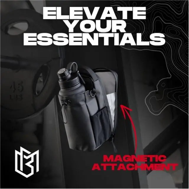 Magnetic Water Bottle Bag Large Capacity Specific Water Cup Holder with Strong Magnet Portable Bag for Outdoor Sports Gym Camp