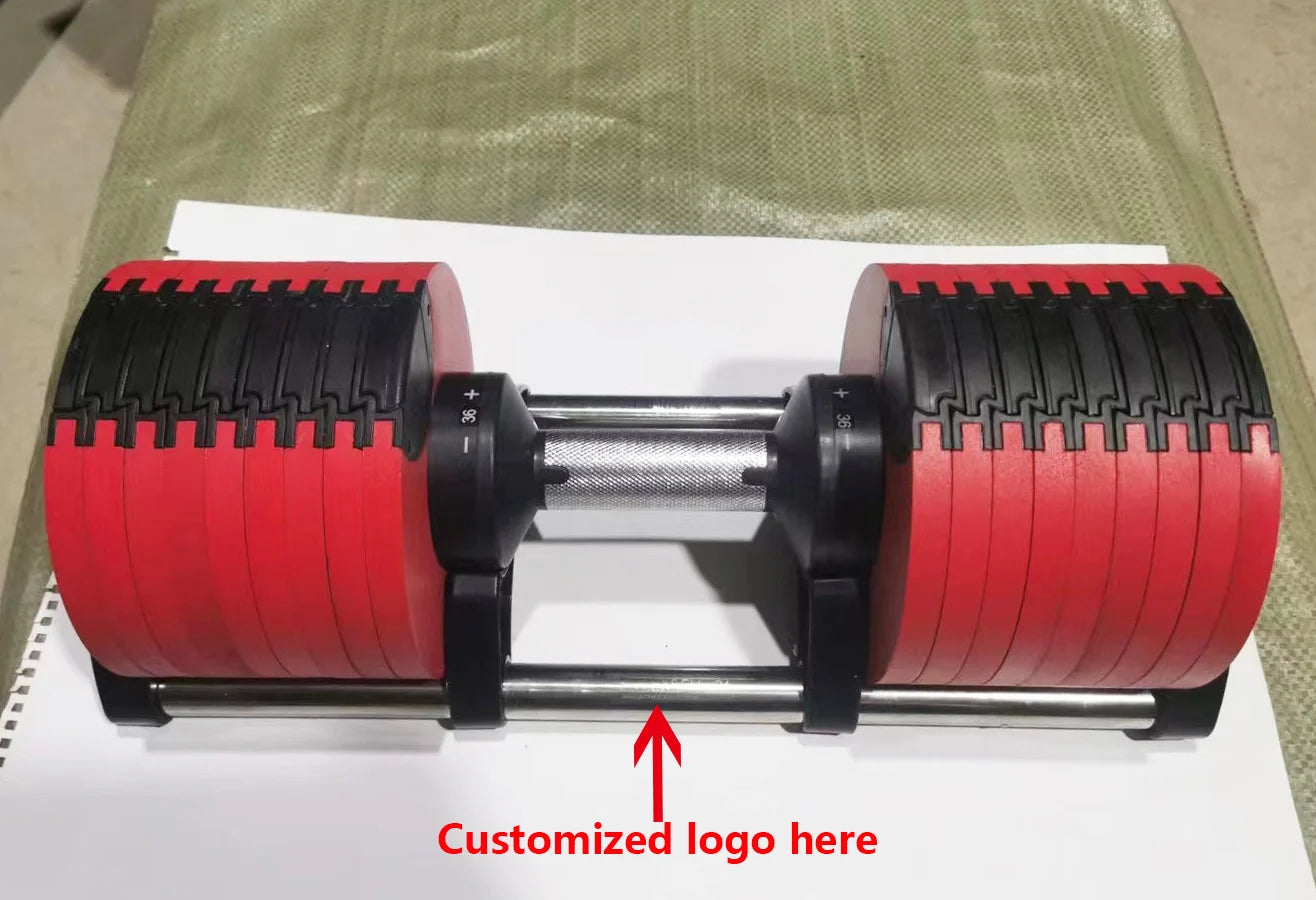 2024 New Arrivals Premium Quality 32kg 36kg 80lb 90lb 100lb 2kg Increments Adjustable Dumbbell with Bracket