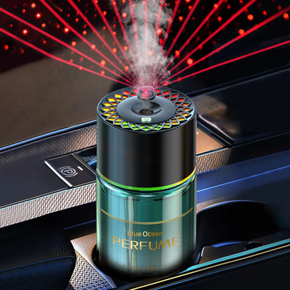 160ML Smart Car Air Freshener with LED Starry Ambient Light Rechargeable Car Aroma Diffuser 4 Levels Adjustable Nanometer Spray