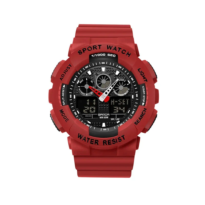 Sport Watch Men Luxury Double Time Electrconi Watches Women's Wristwatch Fashion Shockproof Stopwatch Military Sports Clock