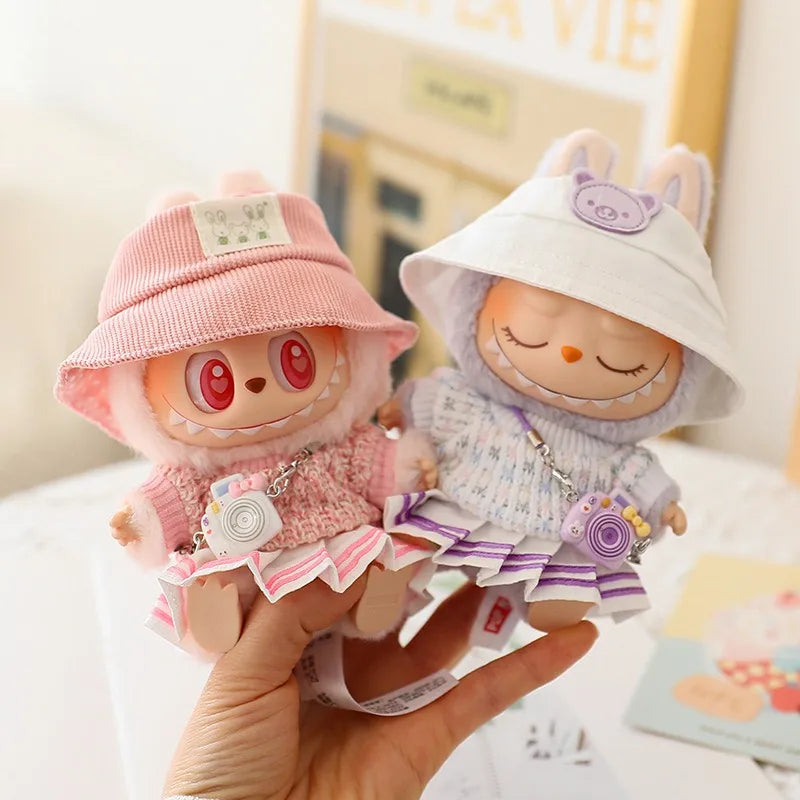 Cute Plush Doll'S Clothes Outfit Accessories for Korea Kpop Exo Labubu V1V2 Idol Dolls Sweater Short Skirt Macaron Clothing Gift