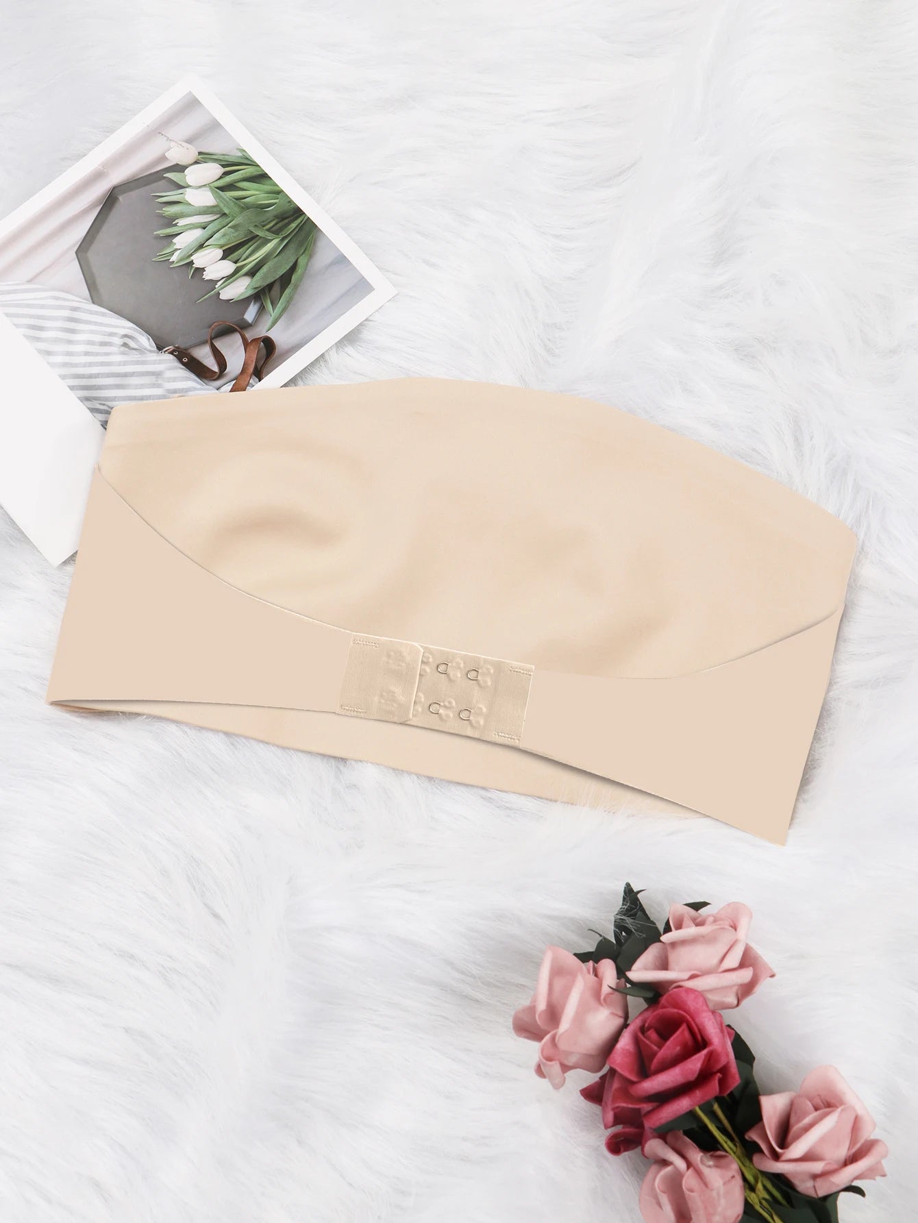 Women's Strapless No Padding Seamless Front Button Bra Comfortable Smooth Underwear