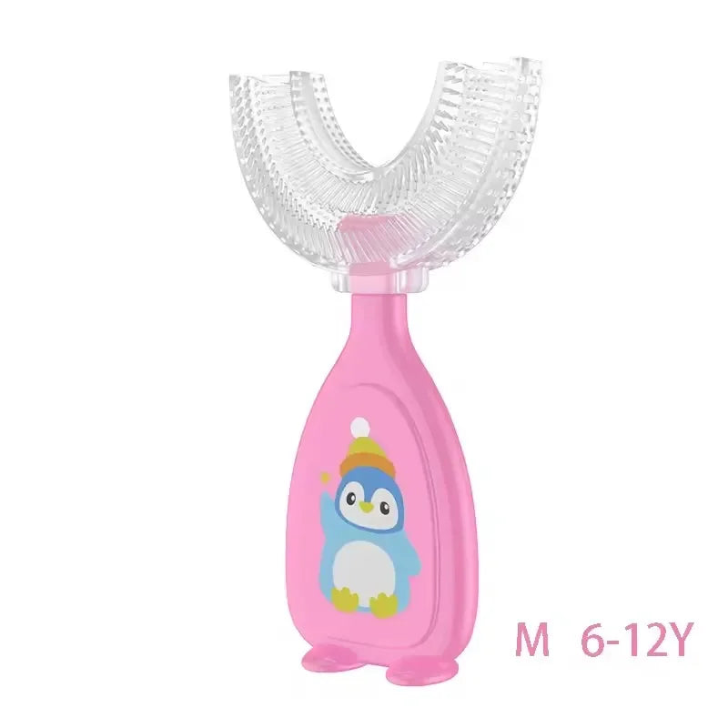 Kids Brush 360 Degree U-shaped Children's Toothbrush Health Soft Silicone Teeth Oral Care Cleaning Waterproof Teeth Whitening