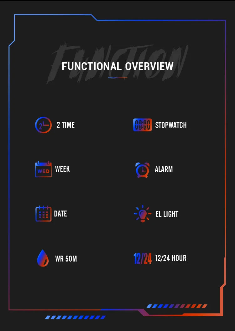 STRYVE 8025 Blue Men's Sport Watches Shock Resistant 50M Waterproof Wristwatch LED Alarm Stopwatch Clock Military Watches