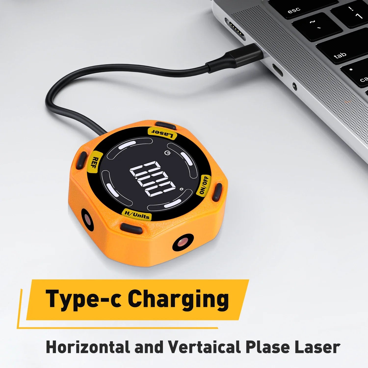 RZ Digital Inclinometer Laser Angle Finder  3-in-1 Line Protractor 4X90 Degree