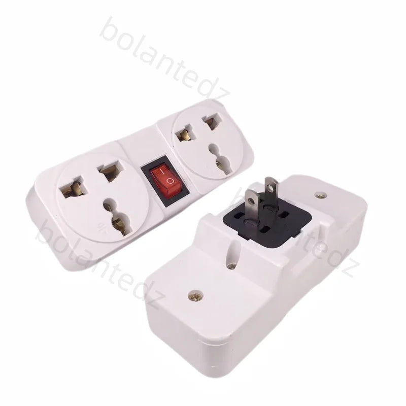 Universal EU UK US Extension Socket 2 Way Wall Power Outlet European American Plug Adapter Socket Converter With Switch 6A 250V