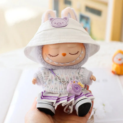 Cute Plush Doll'S Clothes Outfit Accessories for Korea Kpop Exo Labubu V1V2 Idol Dolls Sweater Short Skirt Macaron Clothing Gift