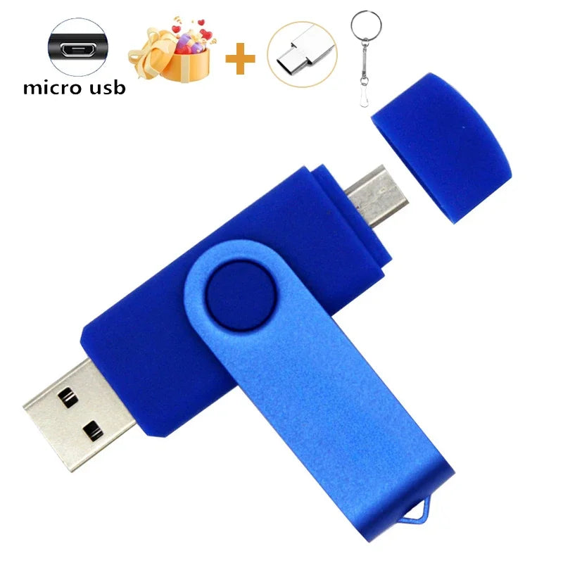 JASTER OTG 2 in 1 USB Flash Drive Pen Drive 128GB 64GB 32GB 16GB External Storage Frosted Double Application Micro USB Stick