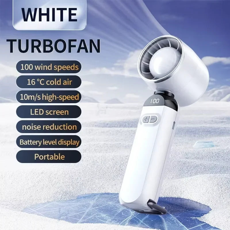 Portable Handheld Fan Turbo Fan High Speed Powerful with USB for Outdoor Camping Travel Desktop Folding Summer