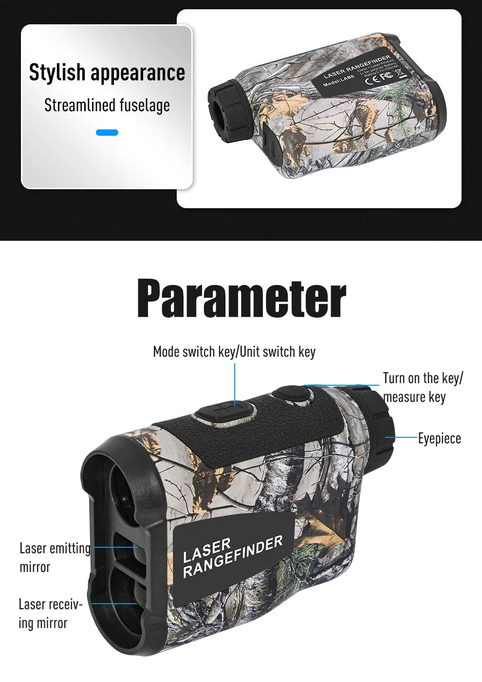 Laser Rangefinder for Hunting Golf Range Finder Distance Meter Telescope Telemeter 600M 800M 1000M Ranging Slope Height Angle