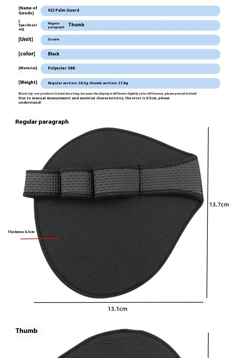 Anti-Slip Weightlifting Palm Glove Men Women Callus Hand Protector Gym Pull-Up Bar Dumbbell Sweat Absorb Non-Slip Grip Pain Blac