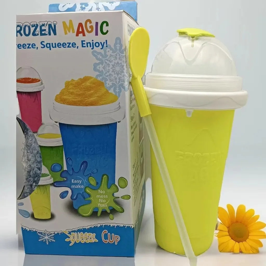 Quick Make Smoothie Squeeze cup Double Silica Gel Thickened Homemade Smoothie Pinch cup Summer Juice Smoothie Make Ice Water cup