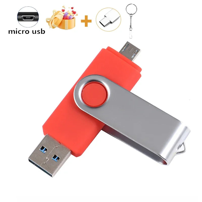 JASTER OTG 2 in 1 USB Flash Drive Pen Drive 128GB 64GB 32GB 16GB External Storage Frosted Double Application Micro USB Stick