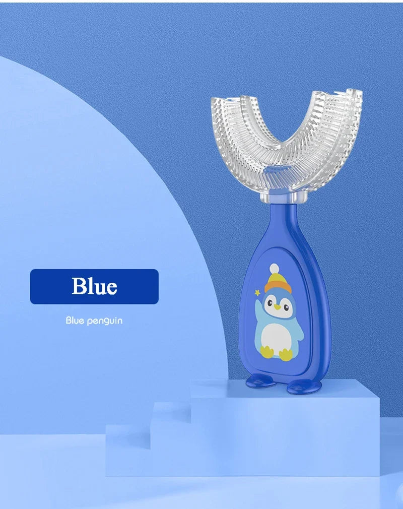 Kids Brush 360 Degree U-shaped Children's Toothbrush Health Soft Silicone Teeth Oral Care Cleaning Waterproof Teeth Whitening
