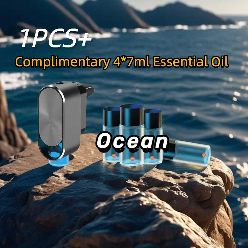 Smart Sensor Car Air Freshener – Premium Texture with 4 Bottles of Healthy Essential Oils, Elegant Interior Decoration for Fresh