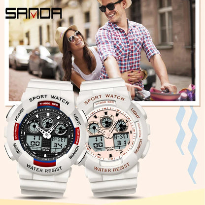 Sport Watch Men Luxury Double Time Electrconi Watches Women's Wristwatch Fashion Shockproof Stopwatch Military Sports Clock