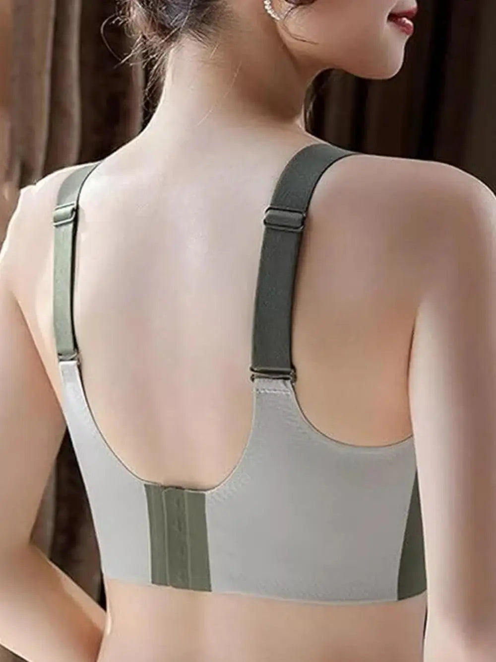 Seamless Ladies Underwear V-neck No Steel Ring Small Chest Gathered Adjustable Comfortable Thin Top Bra Breathable Gathered