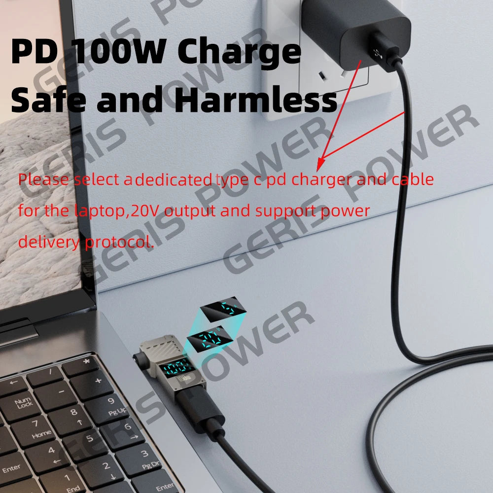 65W 90W 100W USB Type C PD to Laptop Computer Notebook Power Adapter Converter for Asus Dc Power Connector Jack for Lenovo HP