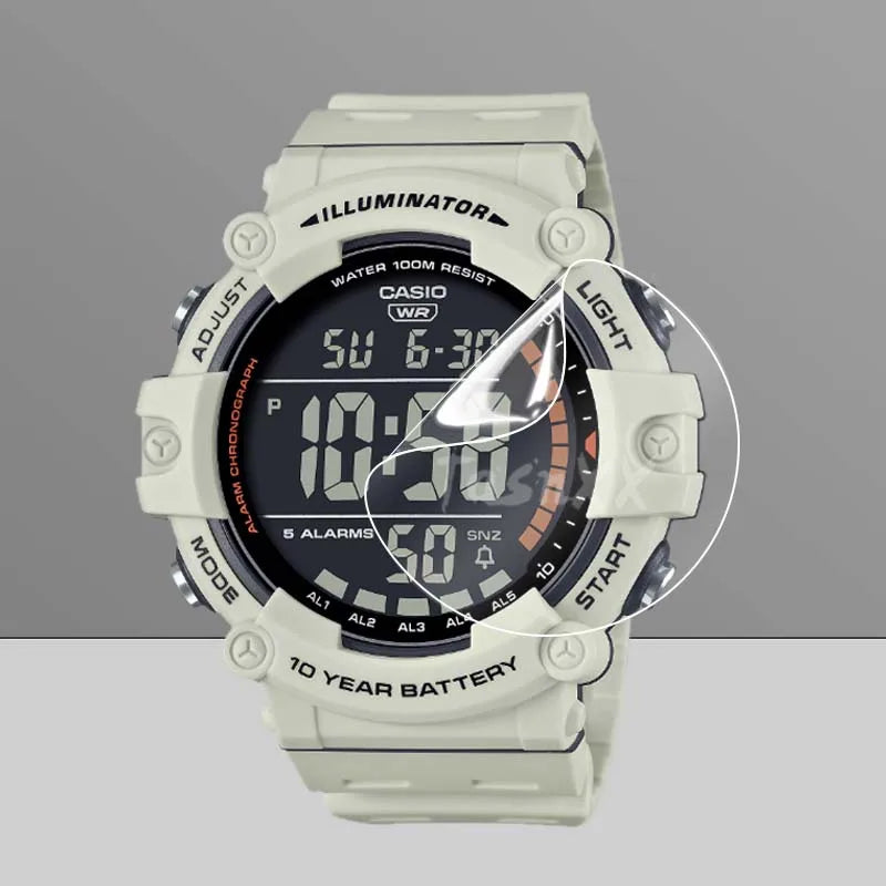 3Pcs For Casio AE-1500WH Smart Watch Clear Ultra Slim Soft Hydrogel Repairable Film Screen Protector -Not Tempered Glass