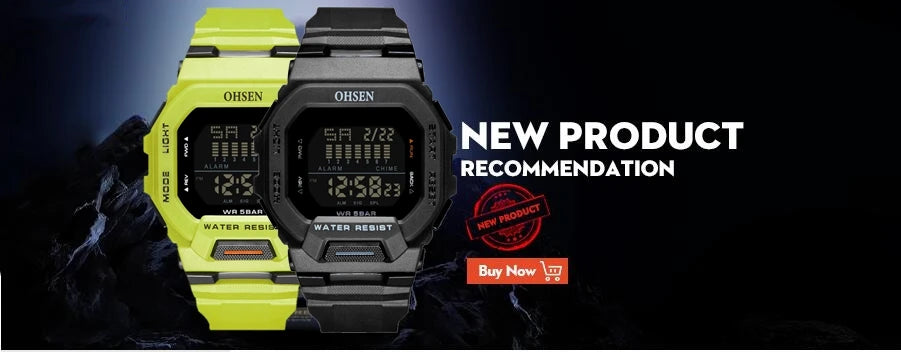 SAMEL Men Digital Watch Sport Shock Military Watches Waterproof Tactical Electronic Wristwatch Green Male Large Face Sport Clock