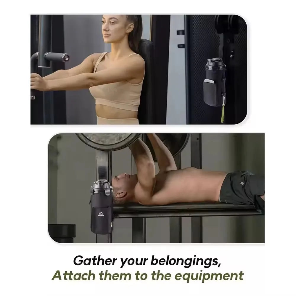 Magnetic Gym Water Bottle Bag Holder, Built-in Magnet for Easy Attachment to Metal Surface, Magnetic Bottle Sleeve Pouch