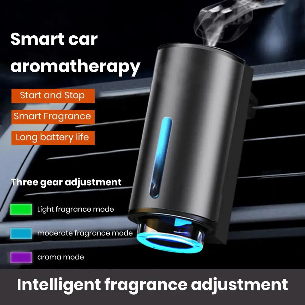 Smart Car Air Freshener Fragrance Dispenser 3 Modes Adjustable Air Vent Car Aromatherapy Diffuser Ultrasonic Atomizer