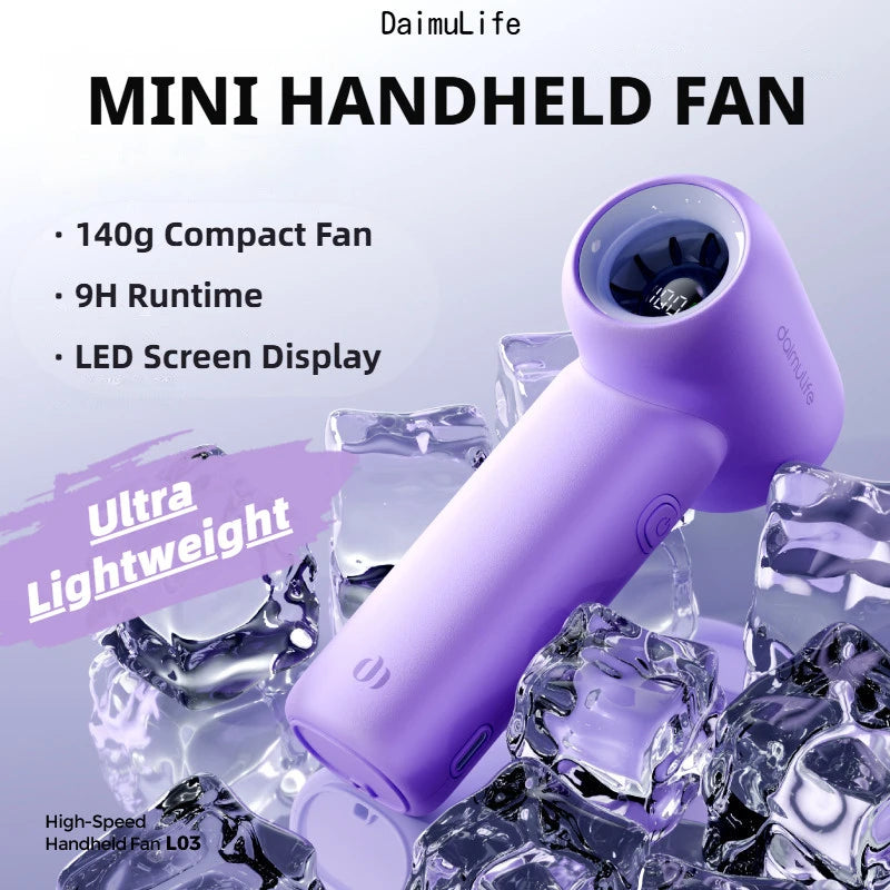 Portable Handheld  Turbo Fan 5 Gear Wind Battery Operated Up to 10 Working Hours Cooling Fan for Outdoor Activities Travel Beach