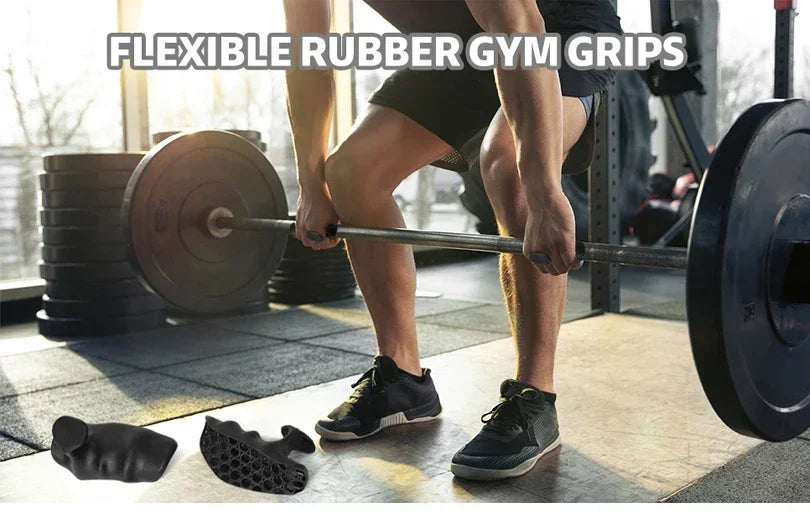 2 Pcs Fitness Gloves Grip Enhancer Silicone Four Hole Grip Cross Training Palm Handshake Manual Protection Gymnastics Exercise
