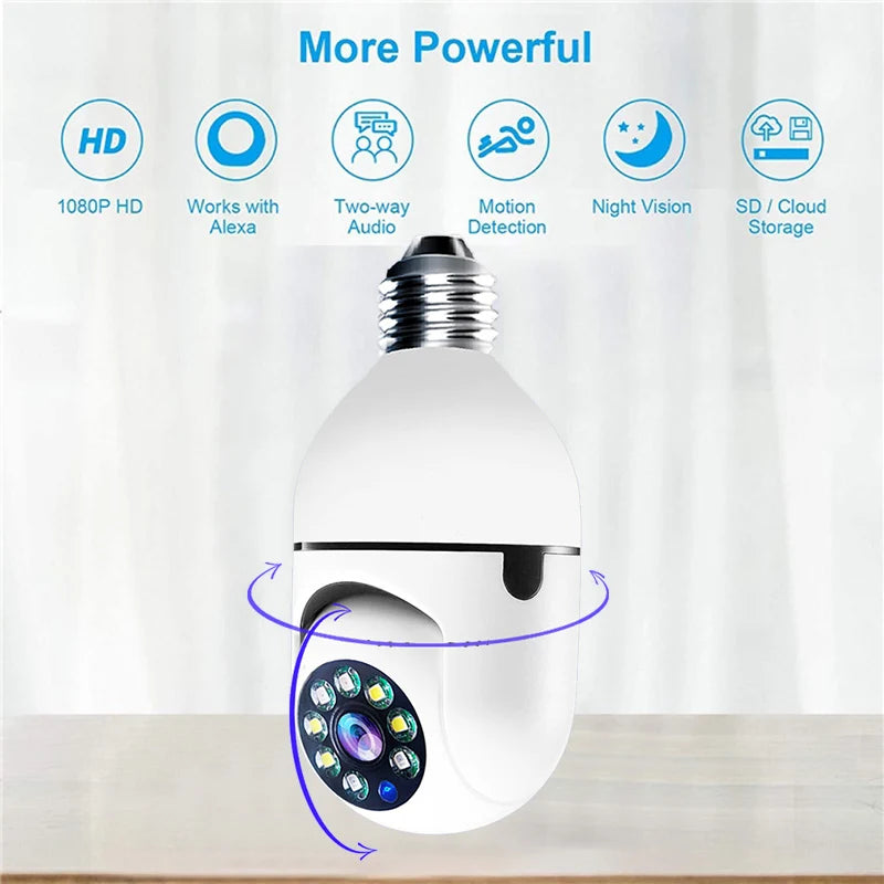 4G WiFi IP Camera E27 Bulb Cam 3MP Wireless Baby Monitor AI Tracking Security Video Surveillance Pet Cam SmartLife Indoor