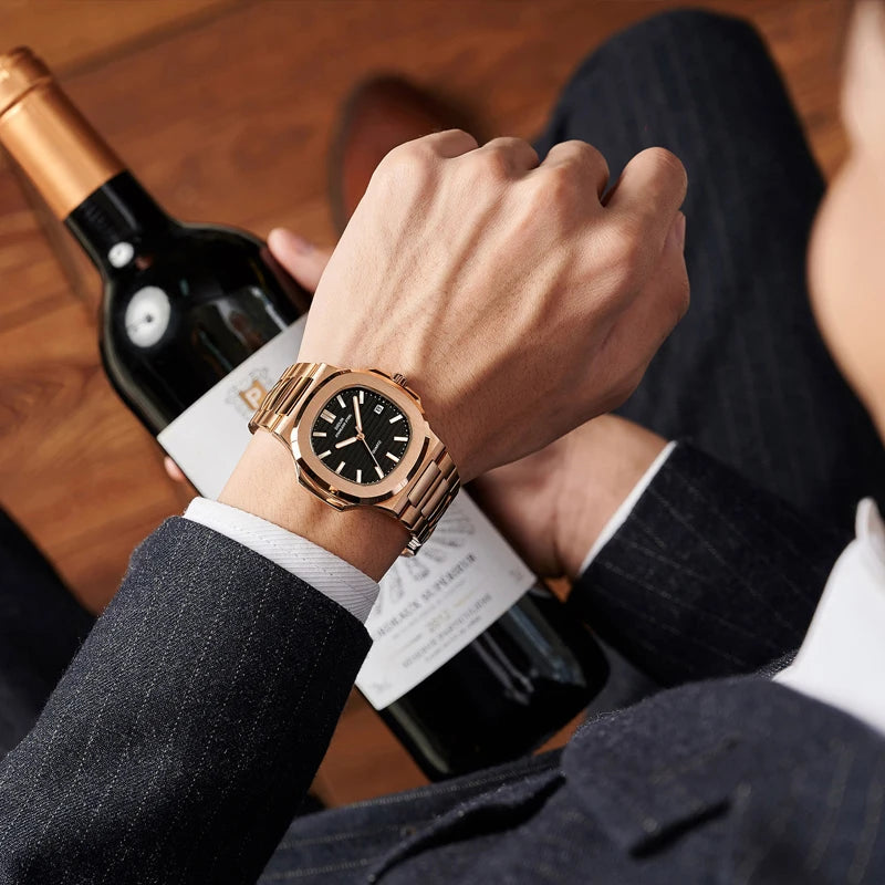 DIUDN DESIGN Men Luxury Watches Top Brand JAPAN Quartz Wristwatch Sport Business Stainless Steel Waterproof CLOCK reloj hombre