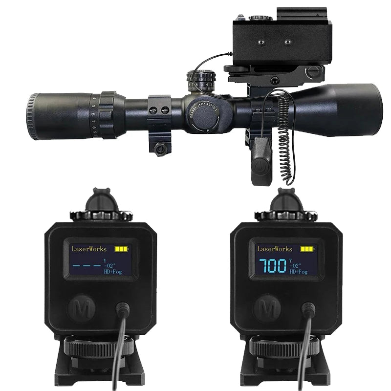 1200m Mini Laser Infrared Riflescope Rangefinder for Hunting Shooting Distance Angle Speed Measurer Tactical Rifle Scope Mounted