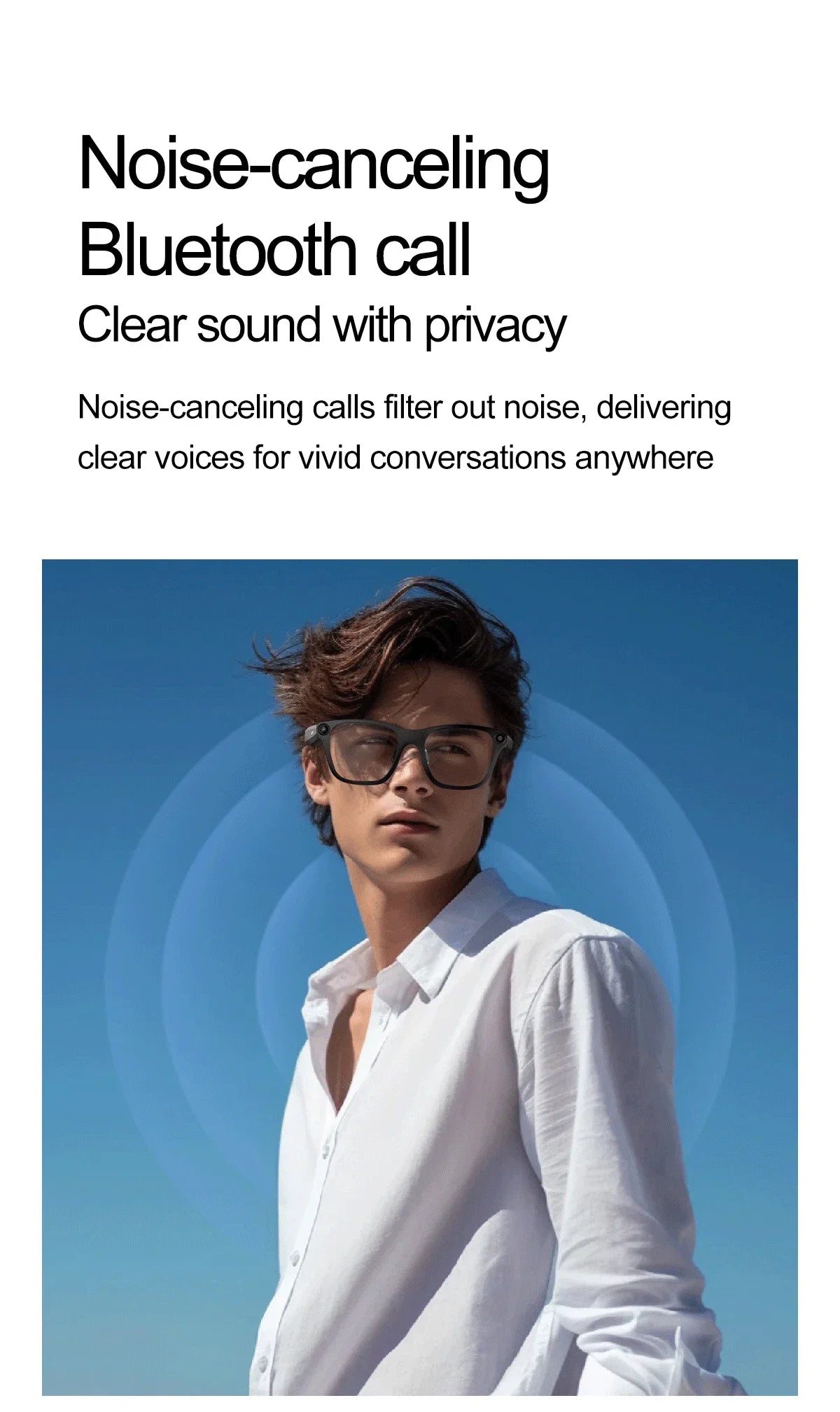 AI Smart Glasses With 5MP Camera Translation Voice Control WIFI Transmission Bluetooth Call Music Playback Intelligent Glasses