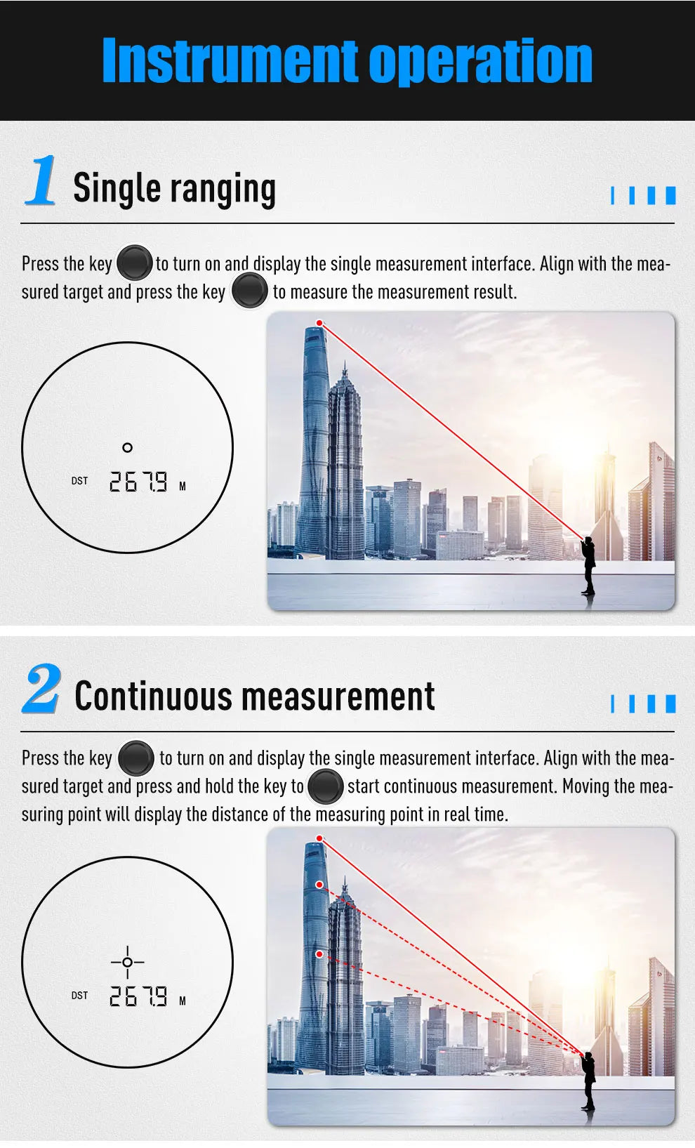 Laser Rangefinder for Hunting Golf Range Finder Distance Meter Telescope Telemeter 600M 800M 1000M Ranging Slope Height Angle