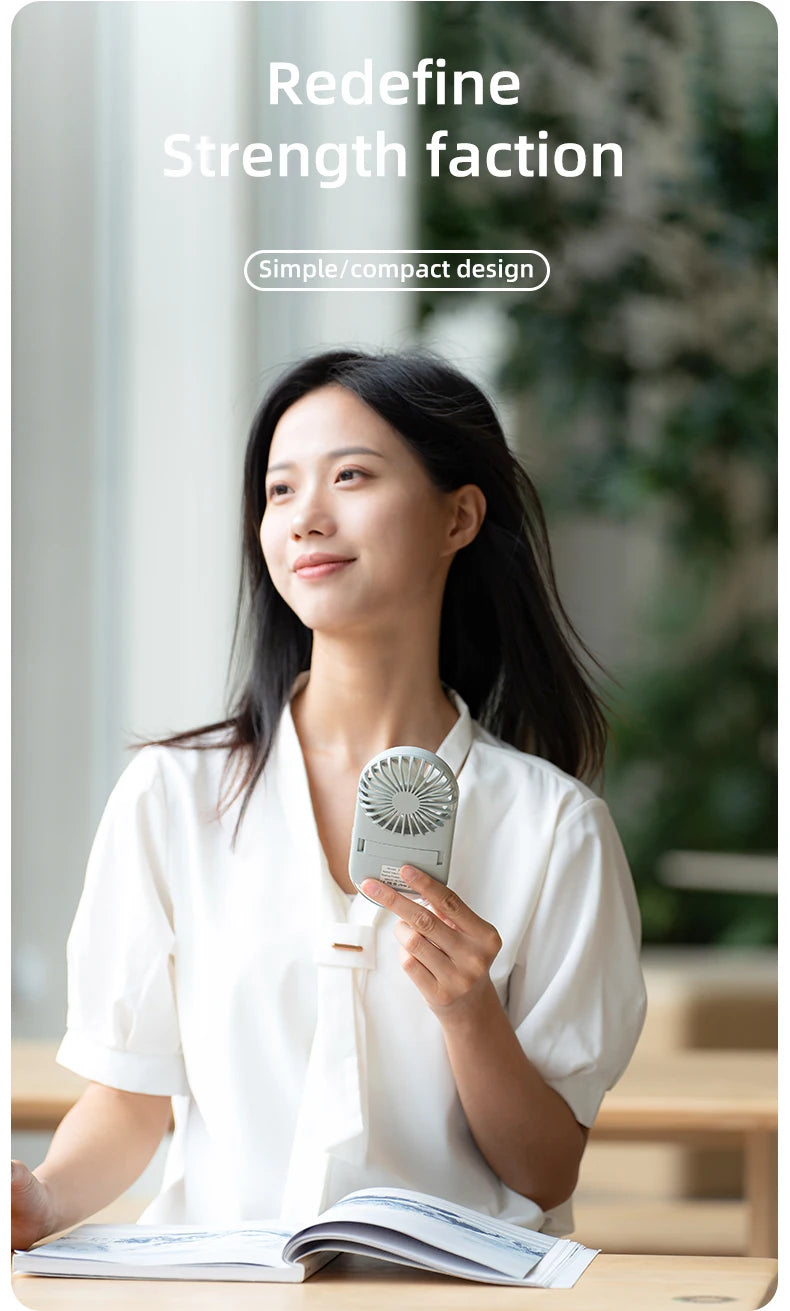 Handheld Turbo Fan Mini Portable Hand, 1200mAh USB Rechargeable Personal, Battery Operated Pocket Fan with 4 Speeds for