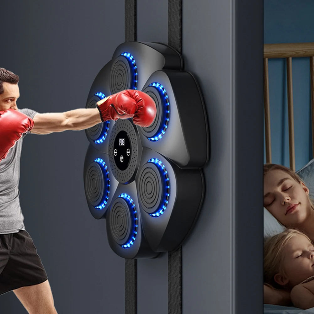 Music Boxing Machine Music Boxing Puncher Adjustable Workout Boxing Target Machine Wall Mounted Type C Charging for Home Workout