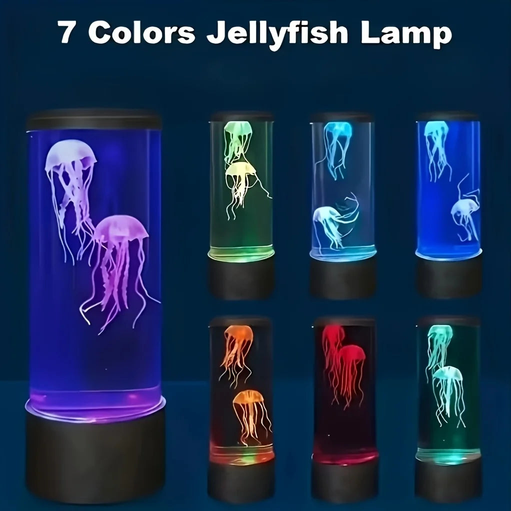 Jellyfish Lava Lamp, Aquarium Ocean Night Lights，7Colors LED Jellyfish Mood Lights With For Home Bedroom Desktop Decoration Gift