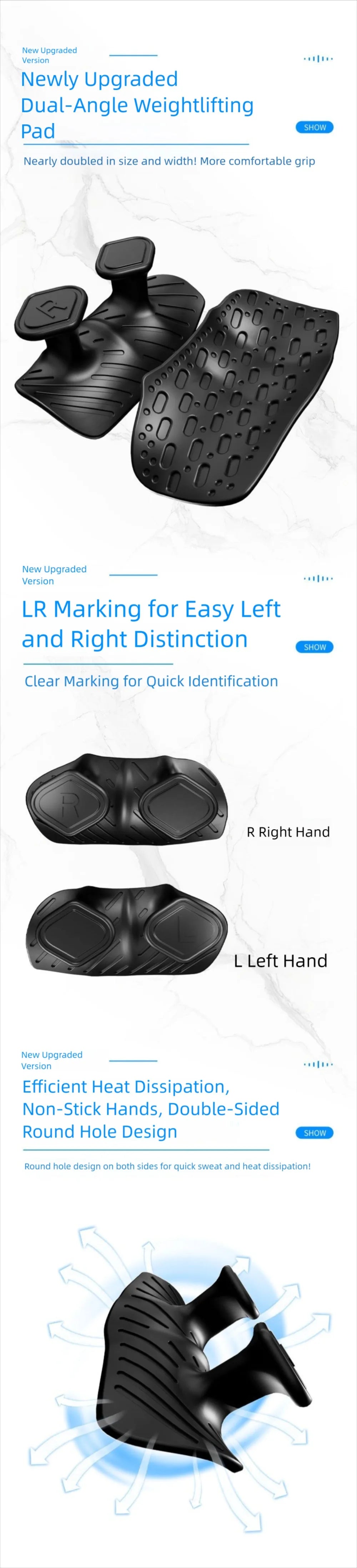 Cowhide Weightlifting Gloves Palm Protection Silicone Anti-slip Wear-resistant Fitness Sports Training Palm Guard Grip Handle