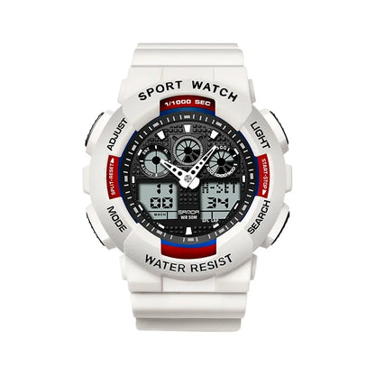Sport Watch Men Luxury Double Time Electrconi Watches Women's Wristwatch Fashion Shockproof Stopwatch Military Sports Clock
