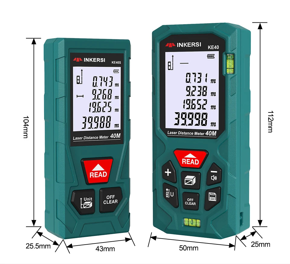 INKERSI Laser Rangefinder 120m 100m 70m 50m 40m Digital Laser Distance Meter laser Range Finder Tape Distance Measurer Tools