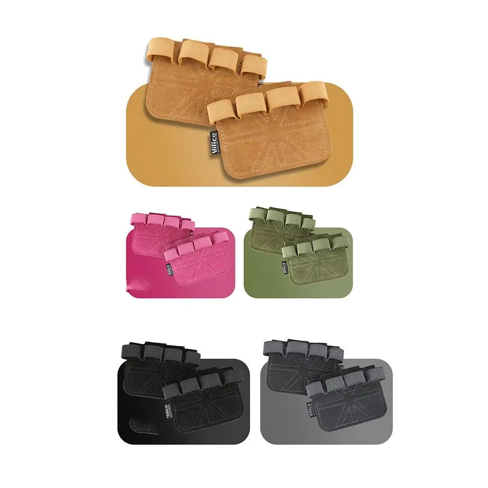 1Pair Leather Weight Lifting Training Gloves Palm Protection Breathable Gym Gloves Grips Anti-Skid Thicken