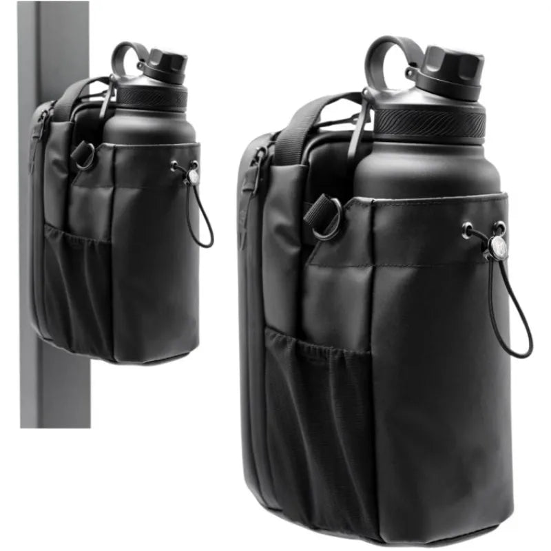 Magnetic Water Bottle Bag Large Capacity Specific Water Cup Holder with Strong Magnet Portable Bag for Outdoor Sports Gym Camp