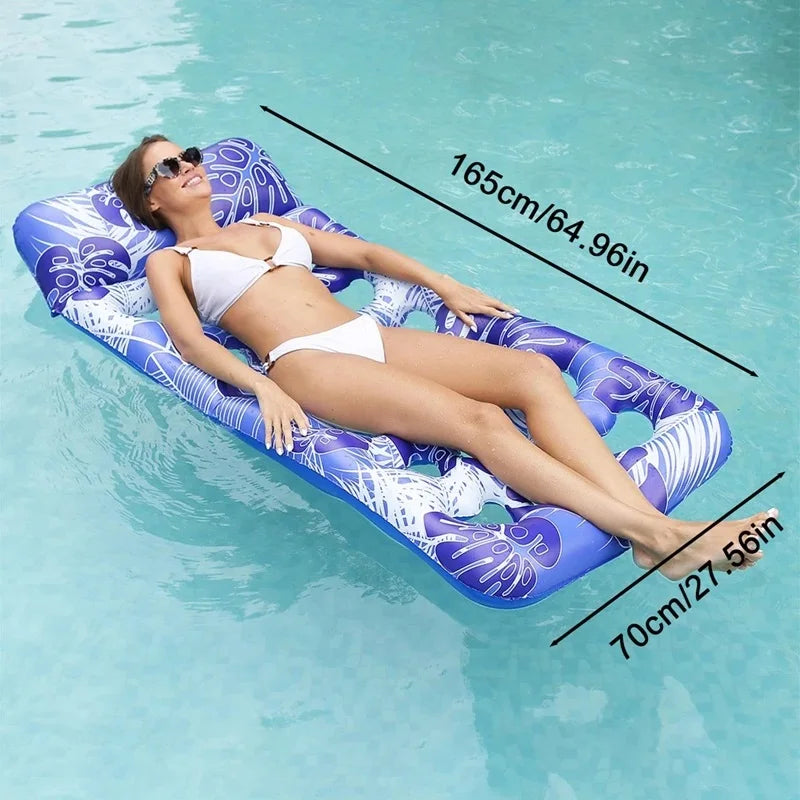 NEW Pool Float Lounger Water Hammock Recliner Inflatable Floating Swimming Mattress Sea Swimming Ring Pool Party Toy Lounge Bed