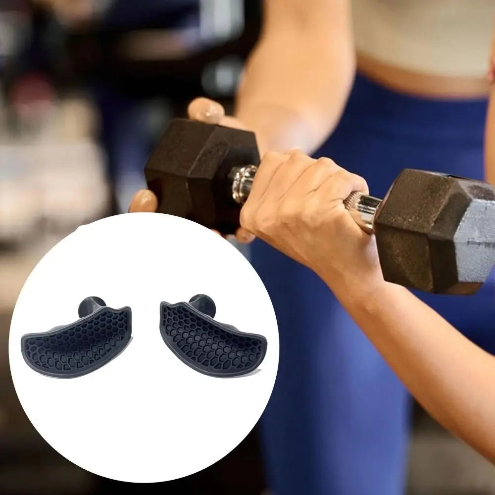 1 Pair Ergonomic Weight Lifting Grips Anti-slip Elastic Workout Gym Gloves Thicken Silicone Silicone Palm Grips Weightlifting