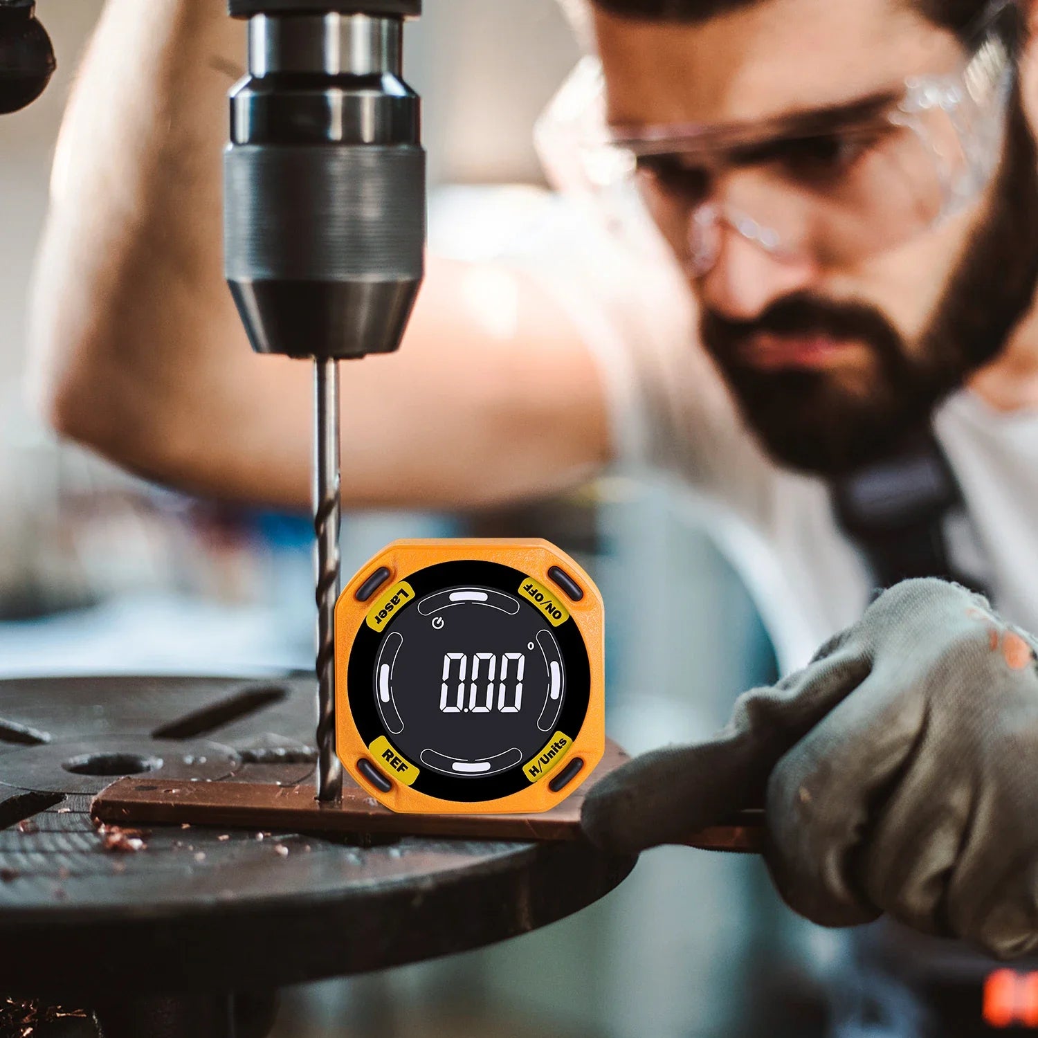 RZ Digital Inclinometer Laser Angle Finder  3-in-1 Line Protractor 4X90 Degree