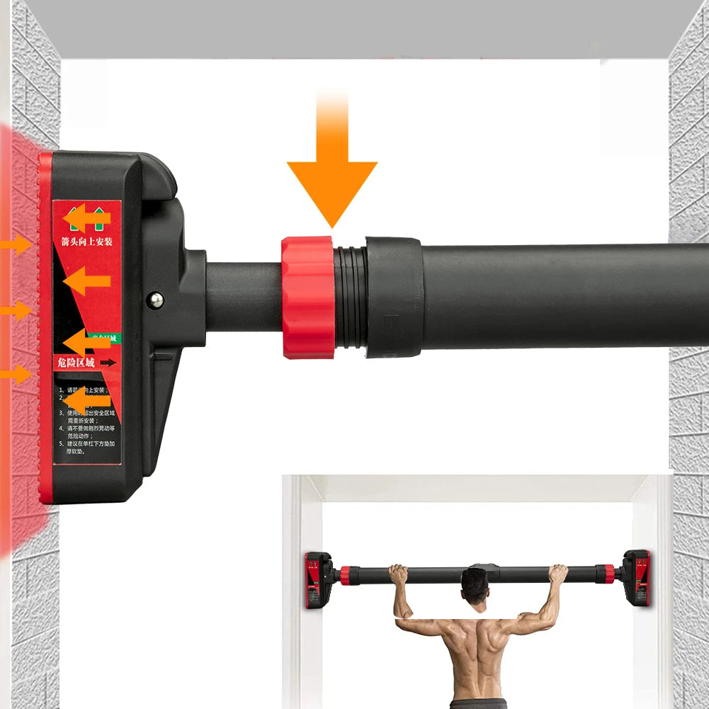 Strength Training Pull-up Bars with Level Gauge 69-92cm Adjustable Width 200kg Max Load Capacity Chin Up Bar For Doorway
