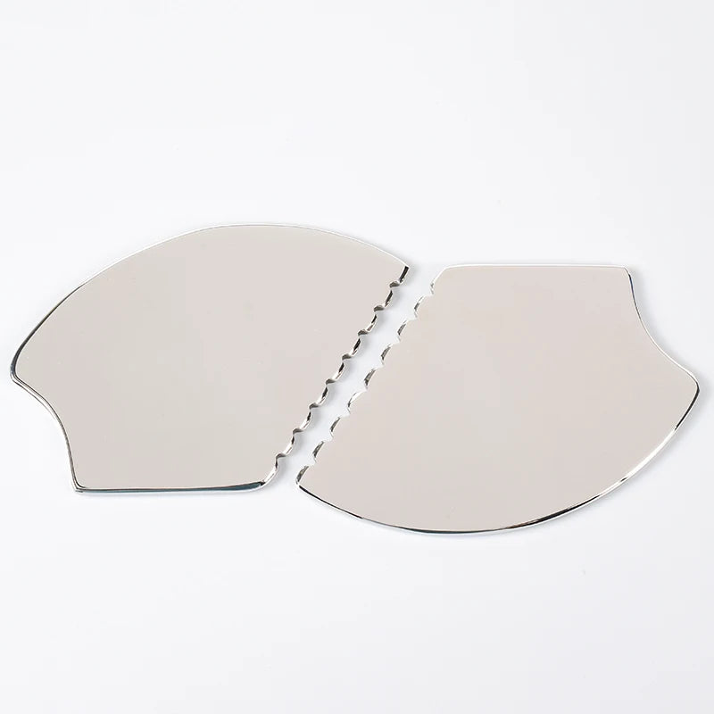 Gua Sha Facial Tool, Stainless Steel GuaSha Massage Tool Natural Universal Facial Silver Metal Gua Sha Board for SPA Acupuncture
