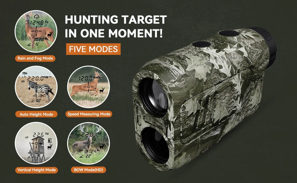 MiLESEEY Range finder 7° Big Field 656Yd laser rangefinder for hunting, with Rain and Fog Ranging Mode, BOW Mode, Auto Height